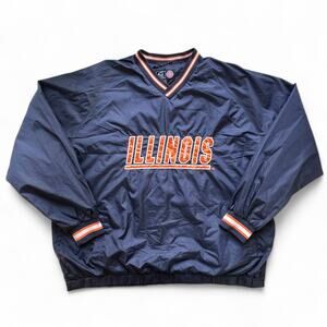 Vintage University Illinois Fighting Illini Embroidered Windbreaker Jacket XXL
